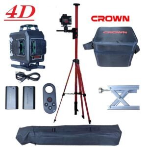 جهاز ضبط المستوى بالليزر niveau laser 4D Avec Perche 5m CROWN CT44150