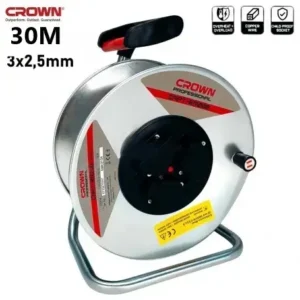 Rallonge et enrouleur électrique 30m 3*2,5mm câbles en cuivre CROWN | CAPT-ER30B