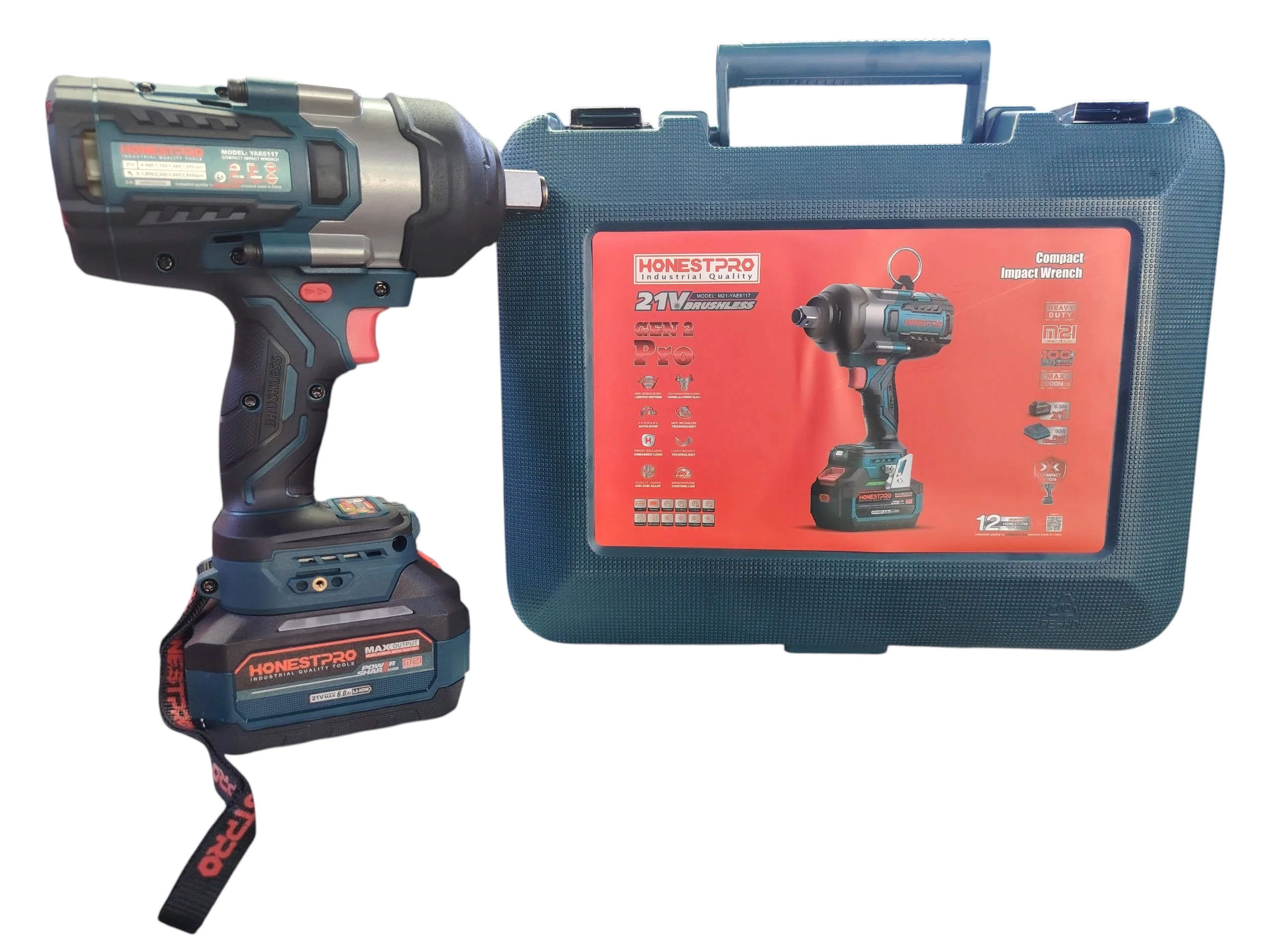 آلة فك البراغي لاسلكية clé à choc Batterie 2000N.m HONESTPRO 21V YAE6117