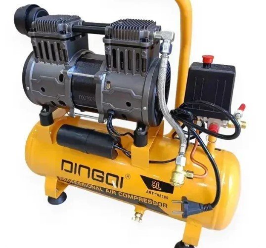 كمبرسور هواء صامت 9 لتر+5قطع Compresseur d'air silencieux 9 litres + kits5 pièces DINGQI - الصورة 4