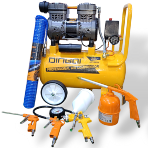 كمبرسور هواء صامت 24لتر Compresseur d'air silencieux 24 litres 800 W + kits5 pièces DINGQI