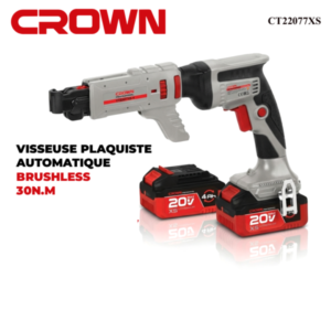 مفك براغي للجبس VISSEUSE PLAQUISTE AUTOMATIQUE 20V 4.0AH 30 N.M BRUSHLESS CROWN CT22077XS
